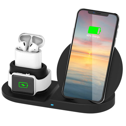 Wireless Charger 10W Fast Charging Station For iPhone Apple iWatch Series 5/4/3/2/1 AirPods - Discount Msrp 