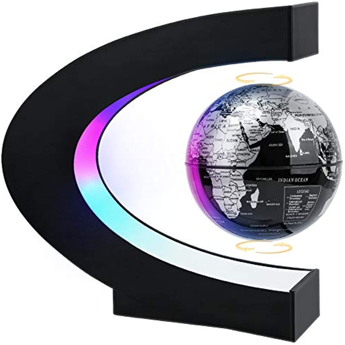 Magnetic Levitating Globe with LED Light; Cool Tech Gift for Men Father Boys; Birthday Gifts for Kids; Floating Globes World Desk Gadget Decor in Office Home/Display Frame Stand - Discount Msrp 