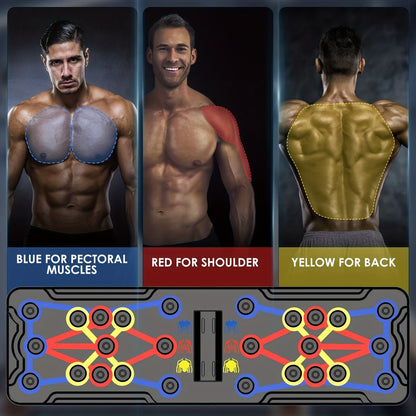 Push Up Board; Foldable Multi-Functional 20-In-1 Push Up Board; Chest Muscle Exercise Equipment For Men Women Fitness Training - Discount Msrp 