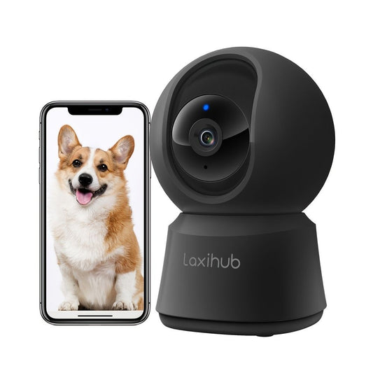 Laxihub 5MP Wi-Fi Surveillance Camera Baby Monitor 360° Indoor Home Black Security PT Camera 2K+ Night Vision Wi-Fi Cam For Pet Nanny P2F Without TF/SD Card - Discount Msrp 