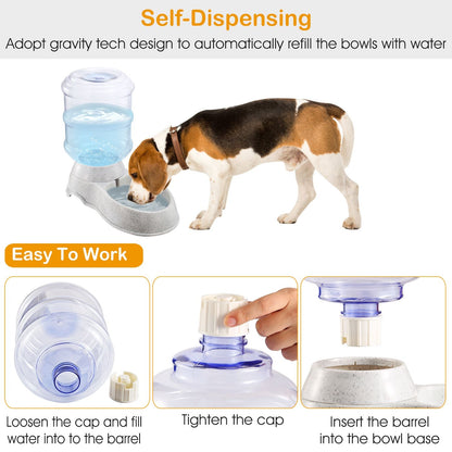 3.5L/1Gal Pet Water Dispenser Self-Dispensing Gravity Pets Water Feeder Automatic Pet Waterer Cat Dog - Discount Msrp 