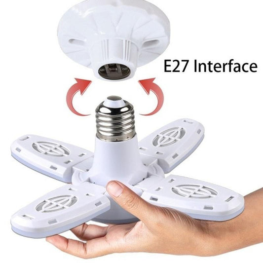 1pc E27 LED Bulb Fan Blade Timing Lamp AC85-265V 28W Foldable Led Light Bulb Ceiling Light For Home - Discount Msrp 