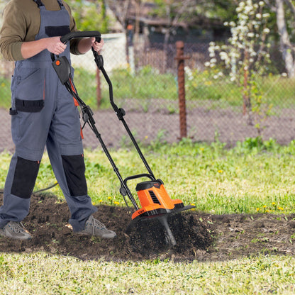 VEVOR 10 Amp Electric Tiller, 14" Tilling Width 3.94" Tilling Depth Corded Electric Tiller/Cultivator, Steel Mn Tines, Rototiller for Garden Lawn Soil Digging - Discount Msrp 