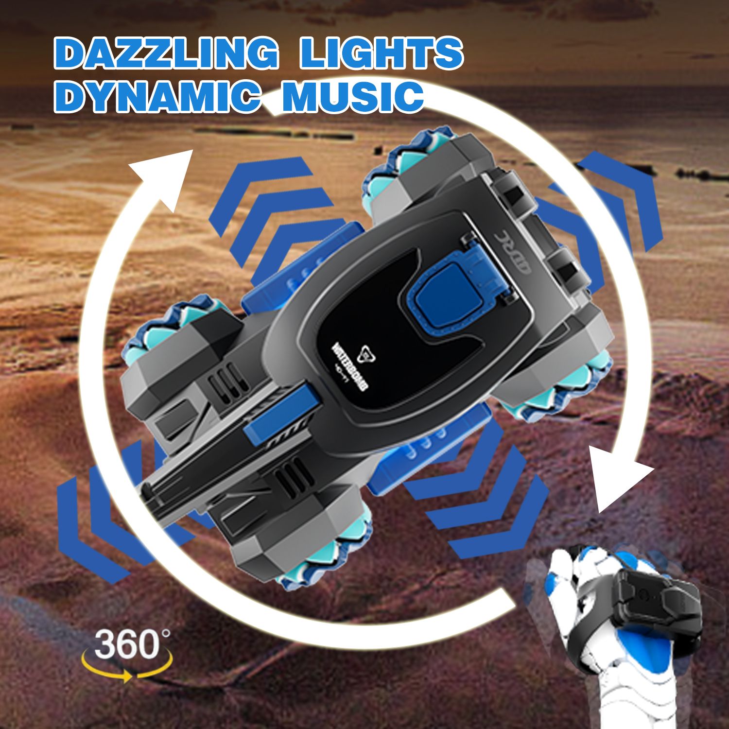 4DRC Y1 RC Crawler Scale Water Bullet Shooting Remote Control Cars,Kids 4WD Battle Stunt Car,All Terrain RC Truck with 360°Rotating,Toy Gift for Boys Girls Kids,Blue - Discount Msrp 