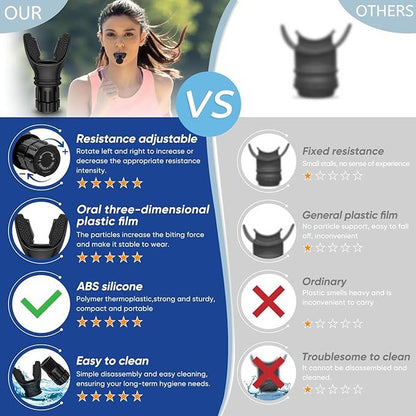Breathing Trainer Lung Respirator Fitness Equipment - Adjustable Resistance For Respiratory Muscle Training, Reduce Shortness Of Breath - Discount Msrp 