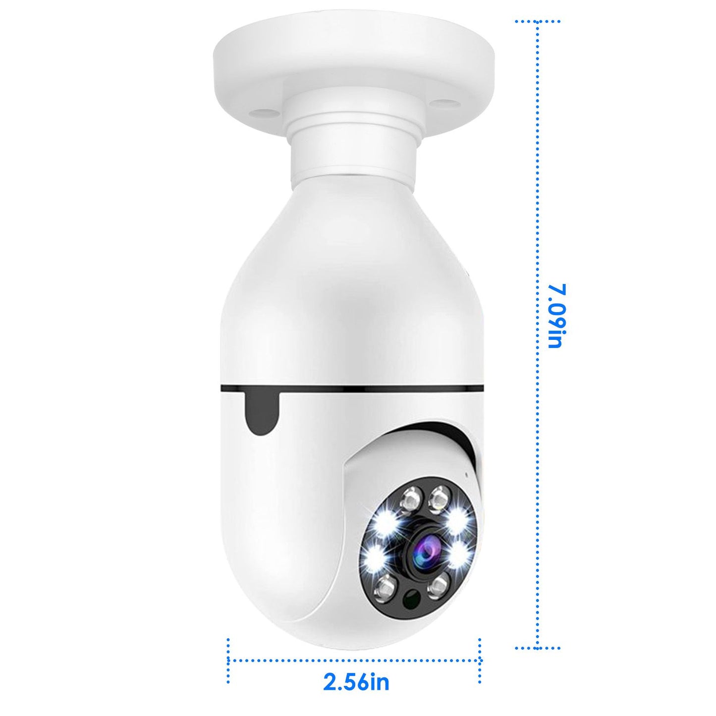 E27 WiFi Bulb Camera 1080P FHD WiFi IP Pan Tilt Security Surveillance Camera - Discount Msrp 