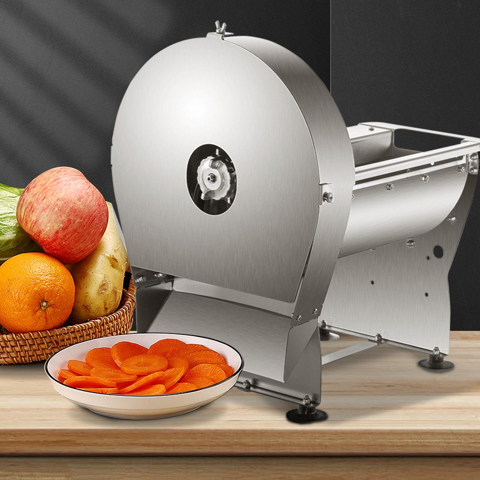 VEVOR Electric Food Slicer, 10In Manual Vegetable Fruit Slicer, 0-0.4 In Adjustable Thickness Fruit Slicer Machine with Removable Stainless Steel Blade, Non-Slip Feet Commercial Food Slicer, Silver - Discount Msrp 