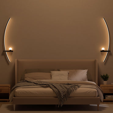 2-Pack Modern Orb Arc Wall Lamp, Plug in Wall Sconces for Living Room Bedside - Discount Msrp 