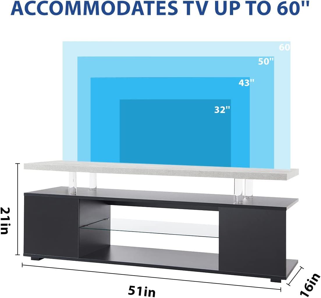 TV Stand for 65 Inch TV LED Gaming Entertainment Center Media Storage Console Table with Large Side Cabinet for Living Room( Black+Gray) - Discount Msrp 