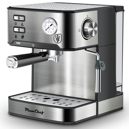 PlumChef Espresso Machine 20 Bar Professional Compact Household Coffee Espresso Maker with Milk Frother Steam Wand Pressure Gauge 54oz Water Tank Low Noise and Fast Coffee Machine for Cappuccino Latte - Discount Msrp 