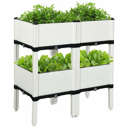 Set of 4 Elevated Flower Vegetable Herb Grow Planter Box - Discount Msrp 