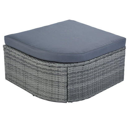 Outdoor Patio Furniture Set Daybed Sunbed with Retractable Canopy Conversation Set Wicker Furniture - Discount Msrp 