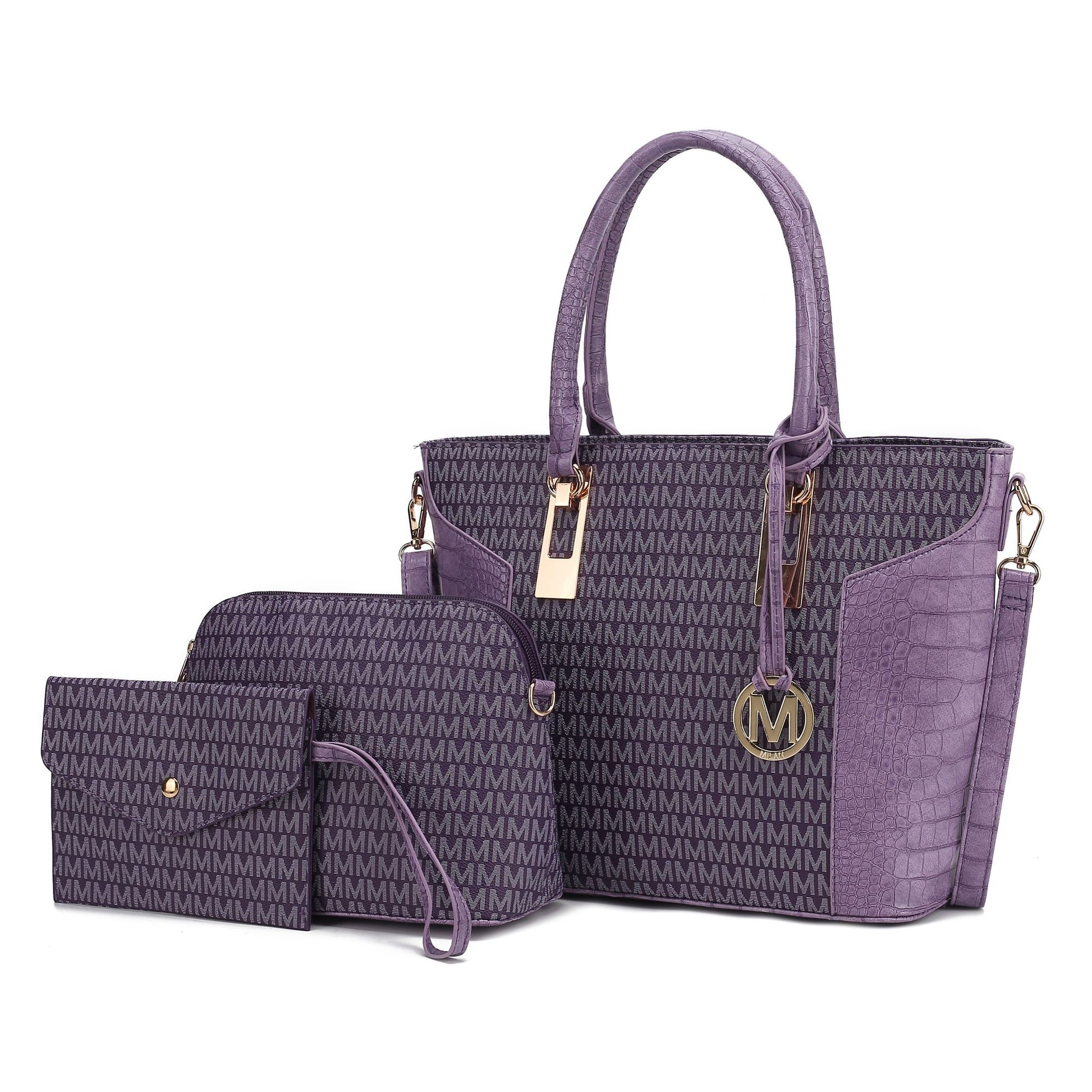 MKF Collection Shonda 3PC Tote with Cosmetic Pouch & Wristlet by Mia k - Discount Msrp 