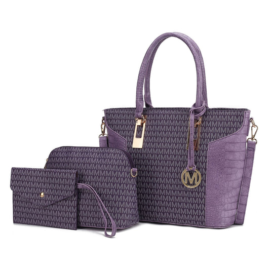 MKF Collection Shonda 3PC Tote with Cosmetic Pouch & Wristlet by Mia k - Discount Msrp 