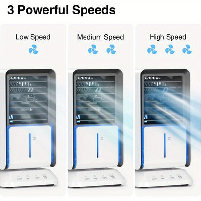 Portable Air Conditioner, Mini Personal Oscillating Air Conditioner Small Air Cooler Cooling Fan, Evaporative Cooler Desk Fan with Timer Function and Night Light for Home Office Bedroom - Discount Msrp 
