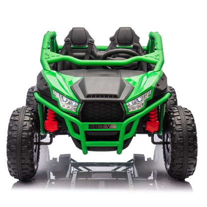 24V Two-seater Kids Ride On UTV w/Parents Control,20in seat width,400W Super high power,Four-wheel Suspension,Bluetooth,MP3,USB,LED Light,Horn,Rear storage space,Speeds 3.73-4.97MPH For Kids aged 3+. - Discount Msrp 
