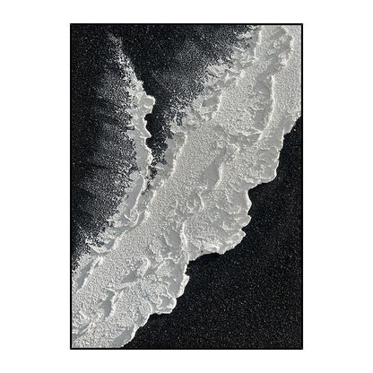 Modern Abstract handpainted large size wholesale prodcut ocean seaside thick grey and black Oil painting Simple Design Wall Art - Discount Msrp 