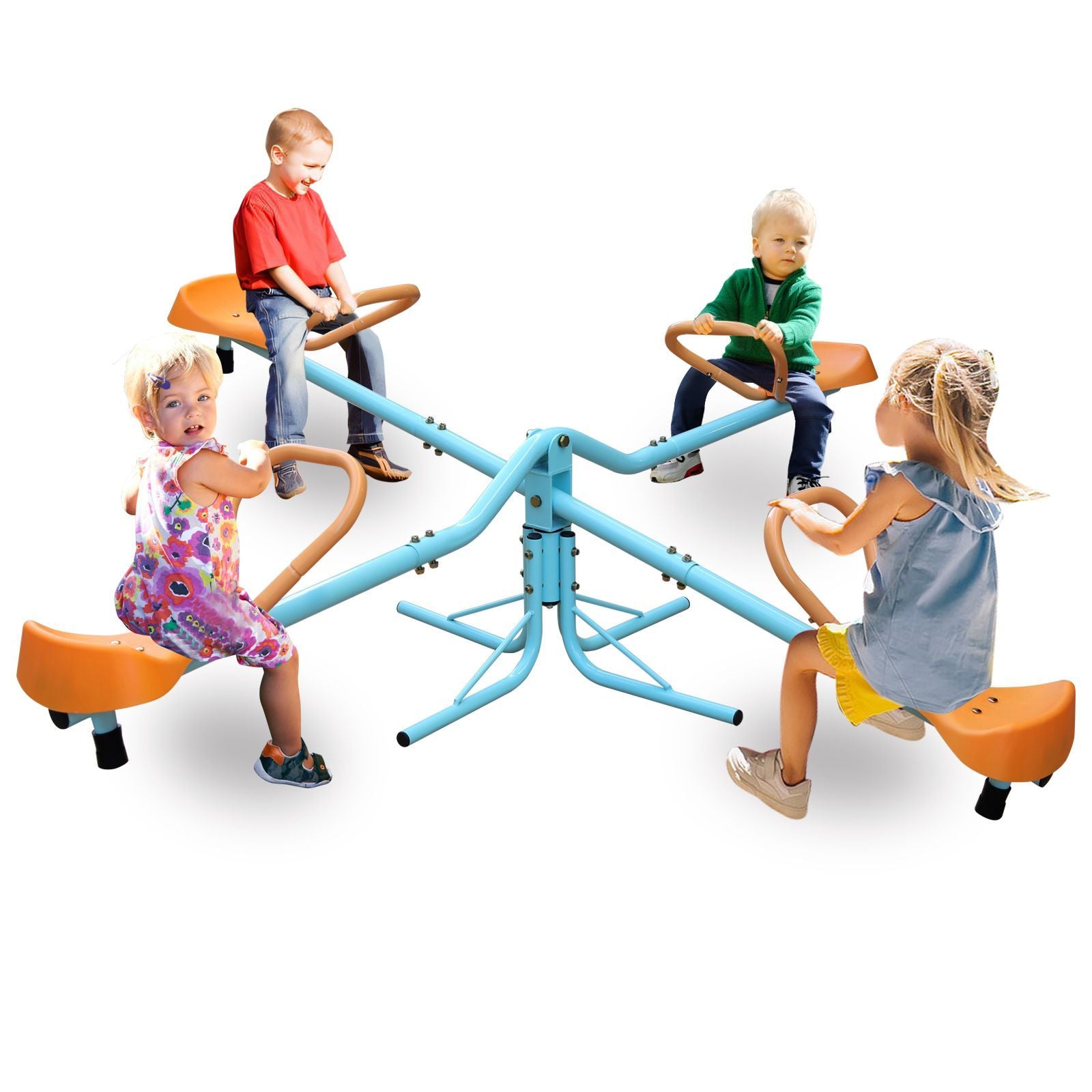 Outdoor Kids Spinning Seesaw Sit and Spin Teeter Totter Outdoor Playground Equipment Swivel Teeter Totter for Backyard - Discount Msrp 