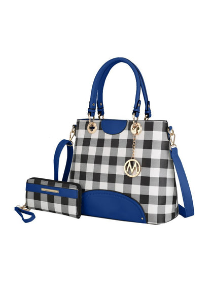 MKF Collection Gabriella Checkers Handbag with Wallet by Mia k - Discount Msrp 