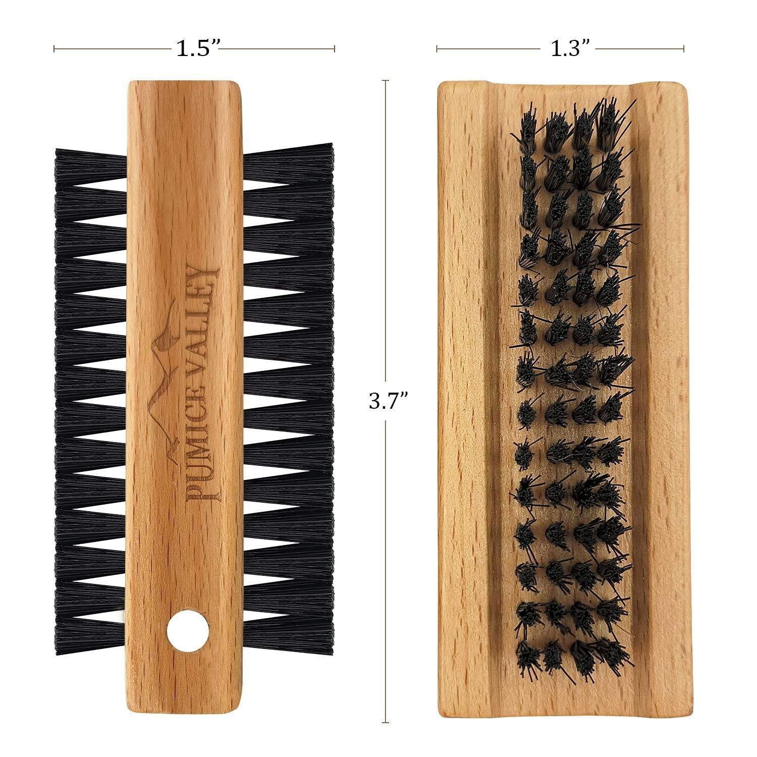 Wooden Cleaning Finger Nail Brush with Nylon Charcoal Bristles & Hanging Rope Double Sided Fingernail Brush for Scrubbing Fingernails and Toes Beechwood - Discount Msrp 