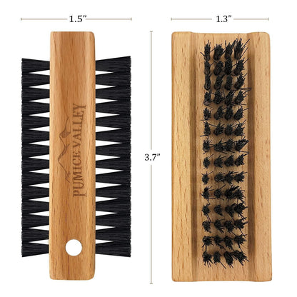 Wooden Cleaning Finger Nail Brush with Nylon Charcoal Bristles & Hanging Rope Double Sided Fingernail Brush for Scrubbing Fingernails and Toes Beechwood - Discount Msrp 