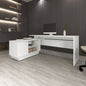 Weir L-Shaped Desk in Melamine, White - Discount Msrp 