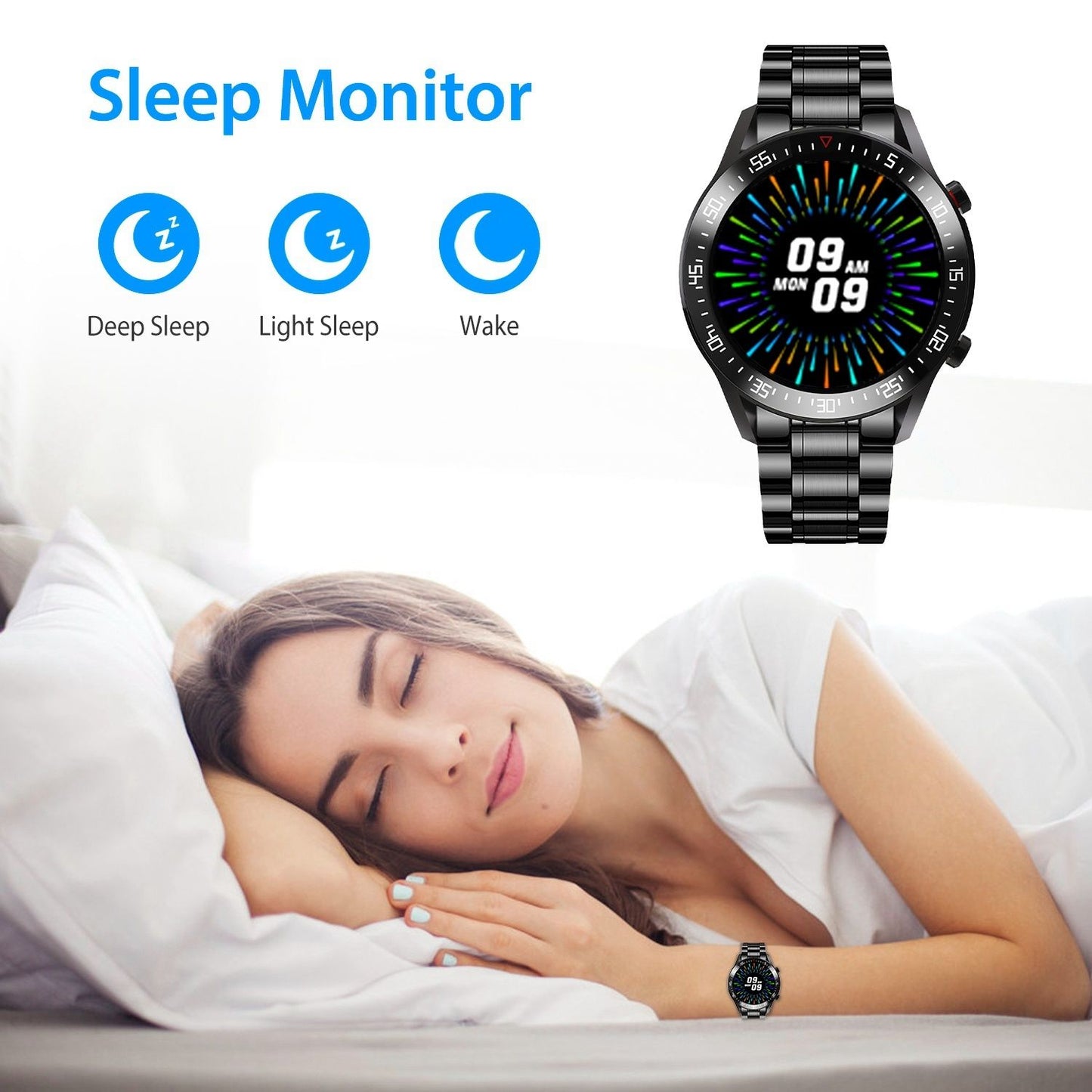 Wireless Smart Watch Fitness Tracker IP68 Waterproof Sport Bracelet - Discount Msrp 