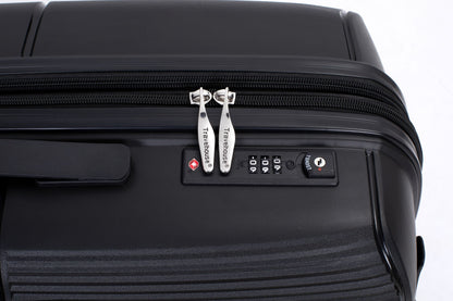Expandable Hardshell Suitcase Double Spinner Wheels PP Luggage Sets Lightweight Durable Suitcase with TSA Lock,3-Piece Set (20/24/28) ,Black - Discount Msrp 
