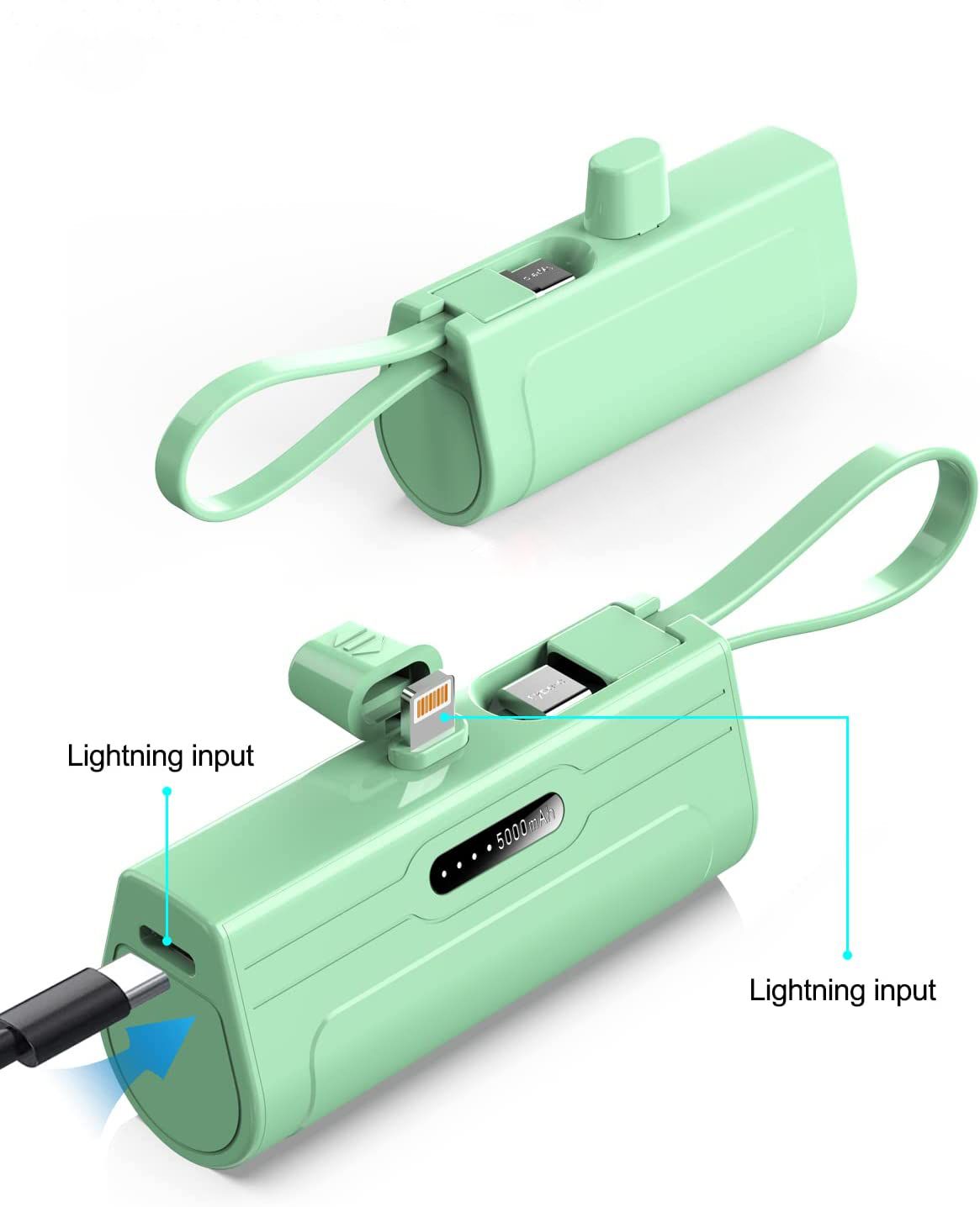 PowerKey – Keychain 2 in 1 Power Bank With Dual Charging Cord - Discount Msrp 