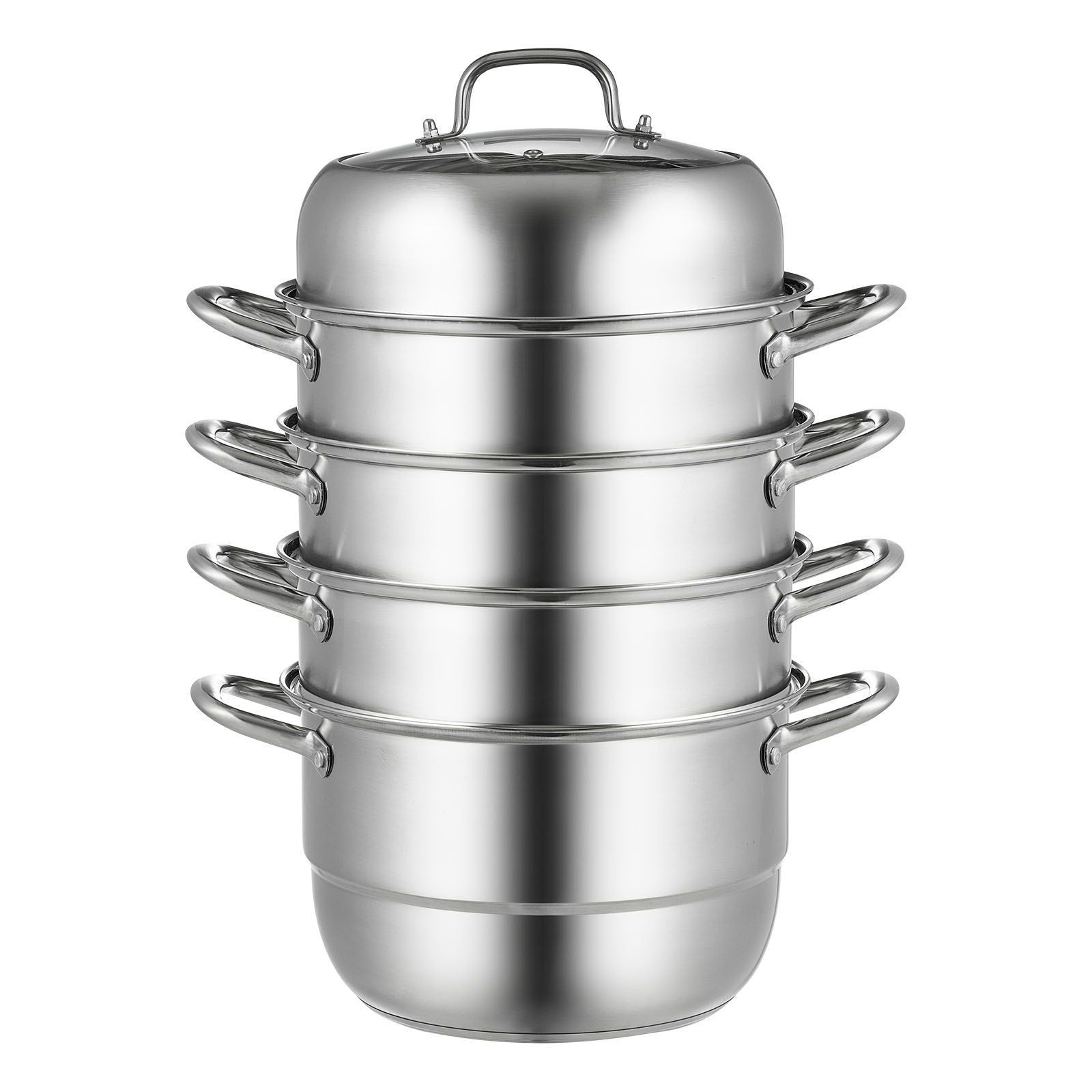 VEVOR Dumpling Steamer Stainless Steel 5 Titer for for Cook Soup, Noodles, Fishes Work with Gas Electric Grill Stove Top, Dia 30cm/11.8inch, Pot - Discount Msrp 