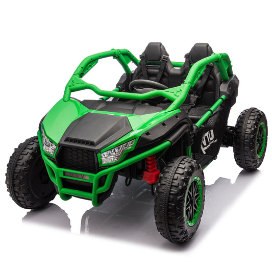 24V Two-seater Kids Ride On UTV w/Parents Control,20in seat width,400W Super high power,Four-wheel Suspension,Bluetooth,MP3,USB,LED Light,Horn,Rear storage space,Speeds 3.73-4.97MPH For Kids aged 3+. - Discount Msrp 
