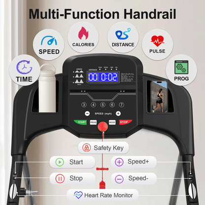 Home Folding Treadmill With Pulse Sensor - Discount Msrp 