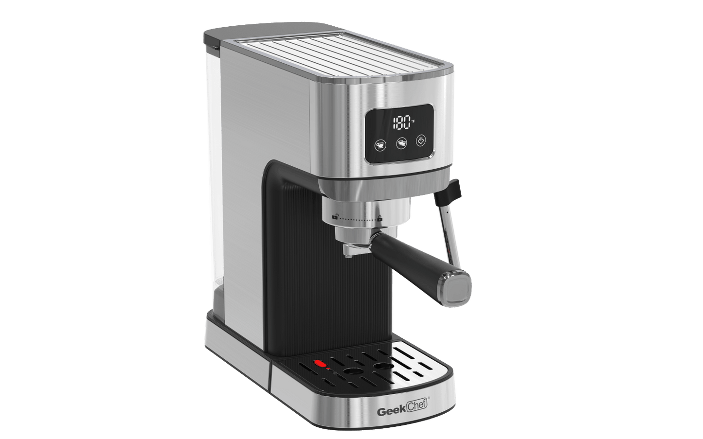 Geek Chef Espresso Machine, Cappuccino & Latte Machine with ESE POD Filter & Milk Frother Steam Wand, Accurate Temperature & Time Control, Compact Coffee Machine for Home,Stainless Steel - Discount Msrp 