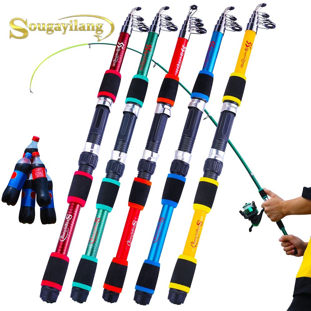 Sougayilang Travel Telescopic Fishing Rod Glass Fiber Fishing Pole - Discount Msrp 