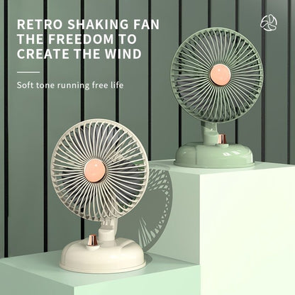 1pc Portable Fan Rechargeable 180° Rotation; 10 Speeds Strong Airflow; Ultra Quiet; Portable Mini Desktop Fan; Free Angle Adjustable; Better Cooling - Discount Msrp 