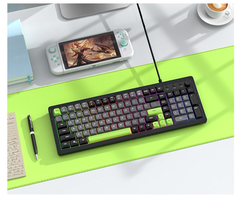 Wired luminous keyboard and mouse Q908 gaming mechanical feel game luminous suspended keyboard and mouse set - Discount Msrp 
