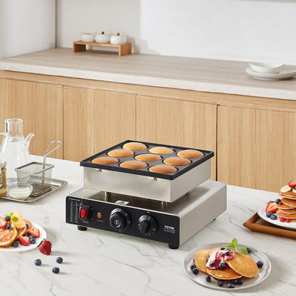 VEVOR 9PCS 76mm Dutch Pancake Maker Commercial Dorayaki Baker 850W Non-stick - Discount Msrp 