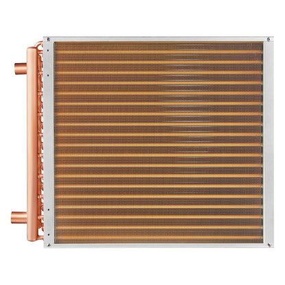 VEVOR Heat Exchanger Water to Air, 20"x 20" with 3-Row 3/8" Copper Ports, 242 Aluminum Fins Heat Exchanger for Outdoor Wood Furnaces, Residential Heating and Cooling, and Forced Air Heating - Discount Msrp 