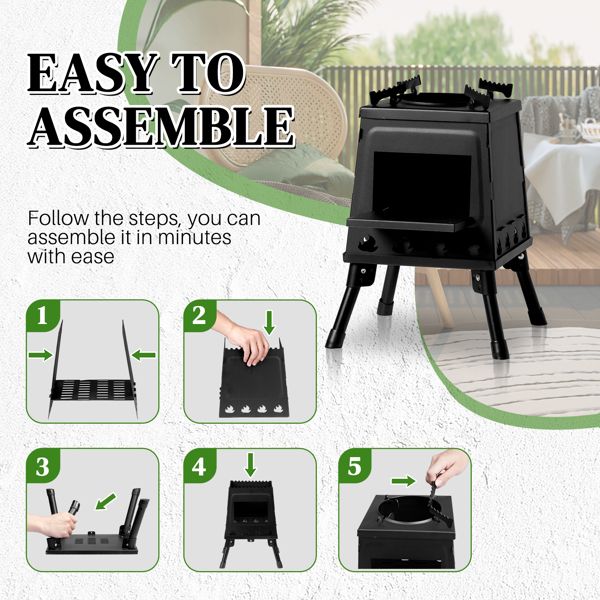 27*27*34cm wood camping stove - Discount Msrp 