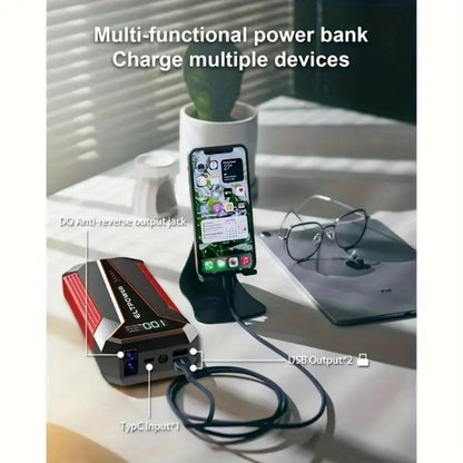 20000mAh Car Battery Jump Starter with Dual USB Quick Charge and LED Light Red - Discount Msrp 