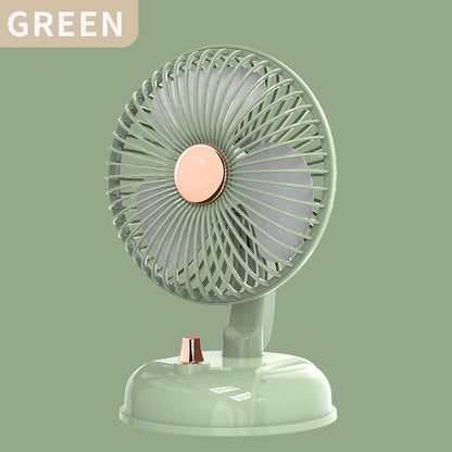 1pc Portable Fan Rechargeable 180° Rotation; 10 Speeds Strong Airflow; Ultra Quiet; Portable Mini Desktop Fan; Free Angle Adjustable; Better Cooling - Discount Msrp 