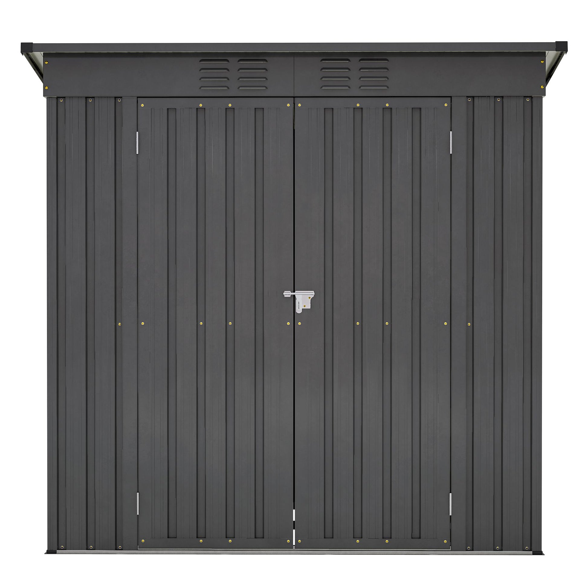 6 x 4 ft Outdoor Storage Shed, All Weather Tool Shed for Garden, Backyard, Lawn, Black - Discount Msrp 