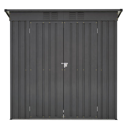 6 x 4 ft Outdoor Storage Shed, All Weather Tool Shed for Garden, Backyard, Lawn, Black - Discount Msrp 