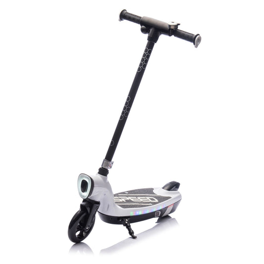 Kids Ride On Electric Scooter With Kickstand,Scooter Bell,Faster Speed And Longer Usage Time,Rear Brake,Wider Pedal,Non-Slip Handle,Colorful LED Lights,5.59-6.84 MPH For Kids 6+. - Discount Msrp 