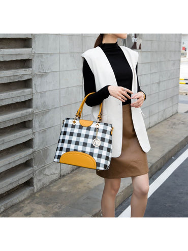MKF Collection Gabriella Checkers Handbag with Wallet by Mia k - Discount Msrp 