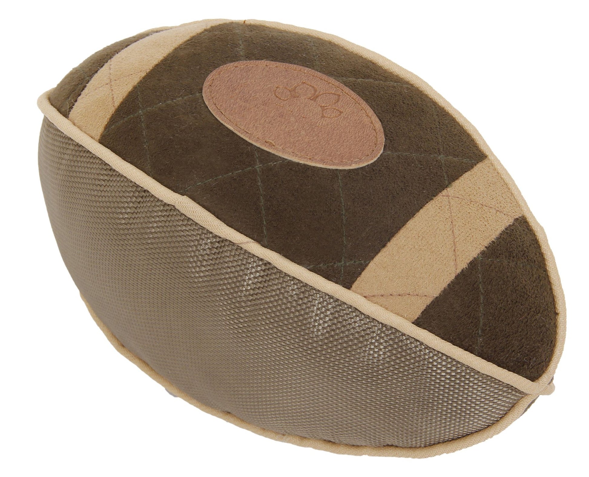Pet Life 'Pugskin' Durable Oxford Nylon and Mesh Plush Squeaky Football Dog Toy - Discount Msrp 