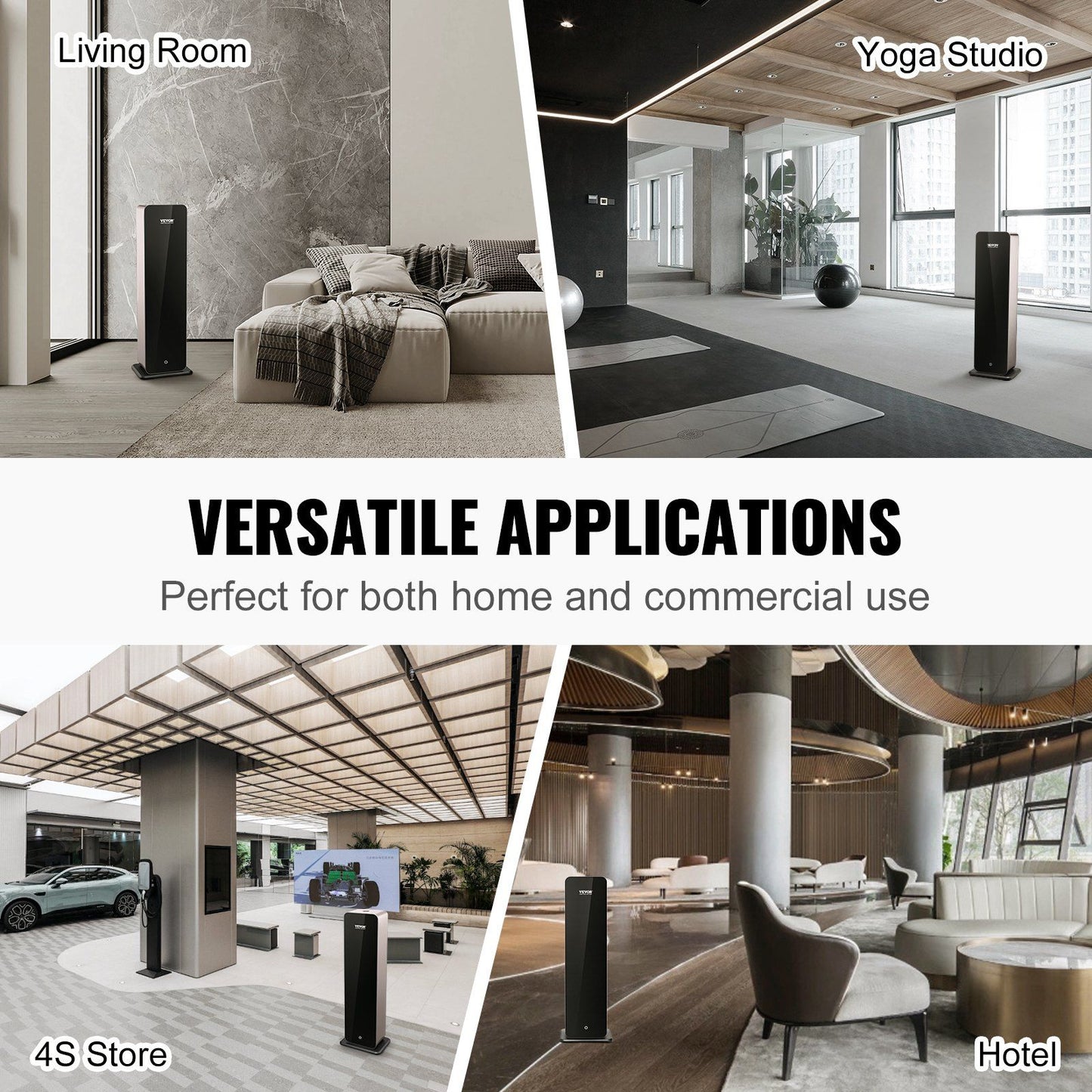 VEVOR Scent Air Machine for Home, 950ml Bluetooth Smart Cold Air Diffuser, 3000sq.ft Waterless Essential Oil Scent Air Diffuser, Floor Standing Aromatherapy Machine for Large Room, Office, Hotel - Discount Msrp 