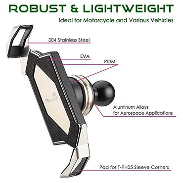 TAKEWAY Phone Holder for 4.7-6.7 inch Screen; Structure for Both Stability and Anti-Vibration; Providing Multi-Angle Vision; Attaches to RAM - Double Socket arms Component for Any B Size - Discount Msrp 