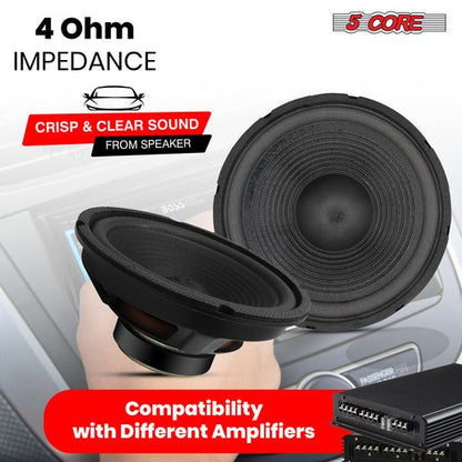 5 Core 8 Inch Subwoofer Speaker 1000W Combined Peak 4Ohm Replacement Car Bass Sub Woofer - Discount Msrp 