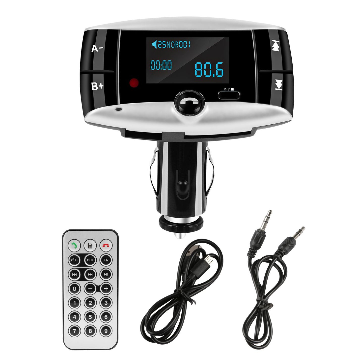 Car Wireless FM Transmitter USB Charger Hands-free Call MP3 Player SD Card Reading Aux-in LED Display - Discount Msrp 